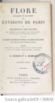 Flore descriptive et analytique des environs de Paris ou Description des plantes qui croissent spontanément dans cette région et de celles qui y sont généralement cultivées. Partie 1 vignette