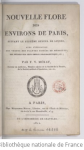 Nouvelle flore des environs de Paris, suivant le système sexuel de Linnée vignette